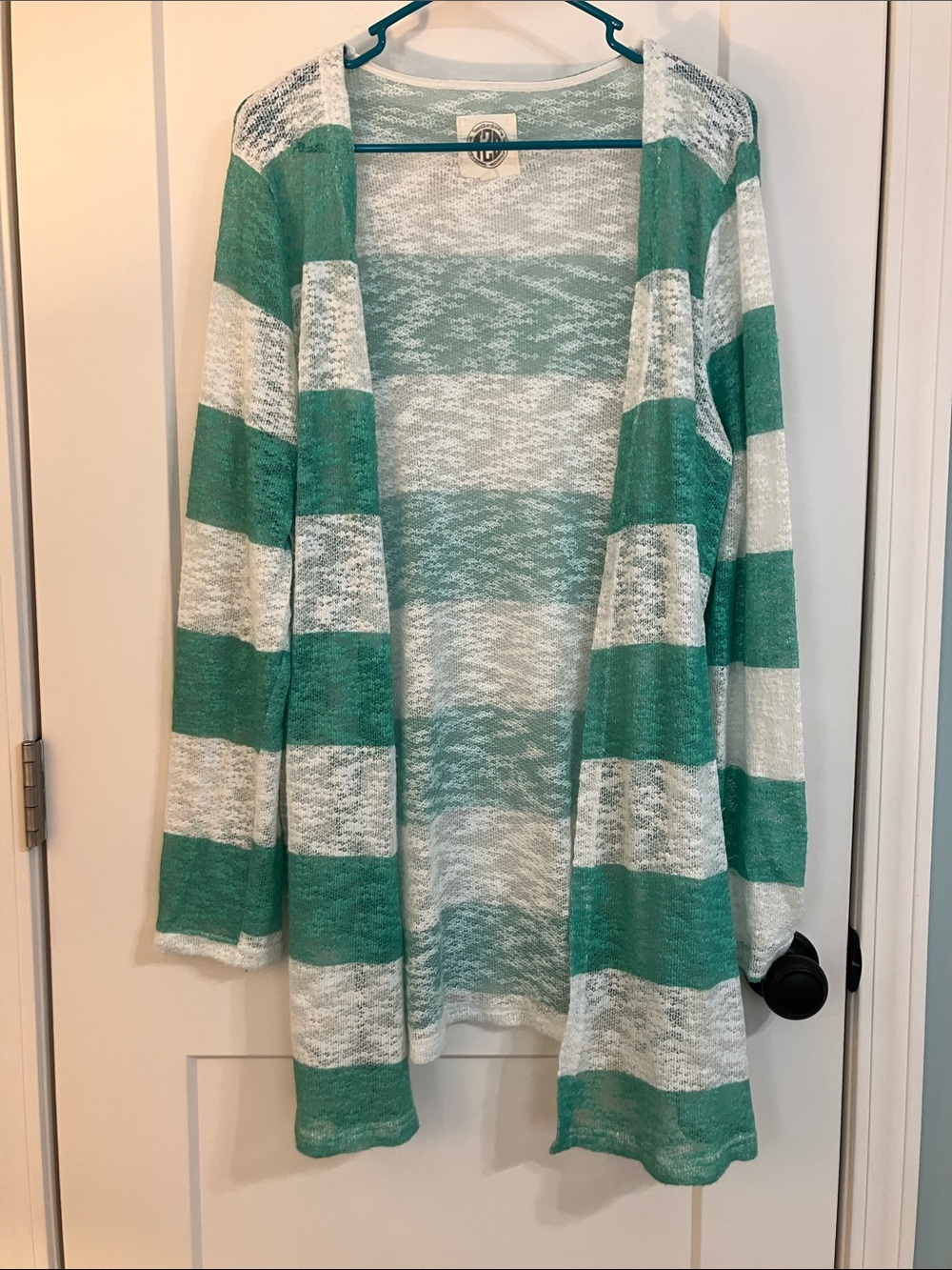 Lightweight Cardigan - Green & White